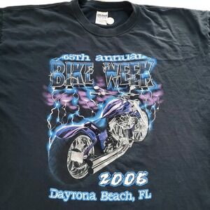 Bike Week 2006 Men's Black T-shirt‎ Size 2XL Daytona Beach 65th Annual Graphic